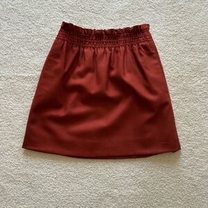Elegant Wool Rust Skirt